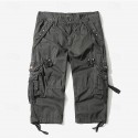 Men's Capri Cargo Shorts Cargo Shorts Shorts Capri Pants Hiking Shorts Leg Drawstring 6 Pocket Plain Comfort Outdoor Daily Going out Fashion Streetwear Black Army Green