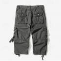 Men's Capri Cargo Shorts Cargo Shorts Shorts Capri Pants Hiking Shorts Leg Drawstring 6 Pocket Plain Comfort Outdoor Daily Going out Fashion Streetwear Black Army Green
