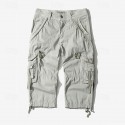 Men's Capri Cargo Shorts Cargo Shorts Shorts Capri Pants Hiking Shorts Leg Drawstring 6 Pocket Plain Comfort Outdoor Daily Going out Fashion Streetwear Black Army Green