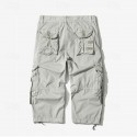Men's Capri Cargo Shorts Cargo Shorts Shorts Capri Pants Hiking Shorts Leg Drawstring 6 Pocket Plain Comfort Outdoor Daily Going out Fashion Streetwear Black Army Green