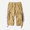 Men's Capri Cargo Shorts Cargo Shorts Shorts Capri Pants Hiking Shorts Leg Drawstring 6 Pocket Plain Comfort Outdoor Daily Going out Fashion Streetwear Black Army Green