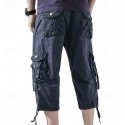 Men's Capri Cargo Shorts Cargo Shorts Shorts Capri Pants Hiking Shorts Leg Drawstring 6 Pocket Plain Comfort Outdoor Daily Going out Fashion Streetwear Black Army Green