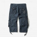 Men's Capri Cargo Shorts Cargo Shorts Shorts Capri Pants Hiking Shorts Leg Drawstring 6 Pocket Plain Comfort Outdoor Daily Going out Fashion Streetwear Black Army Green