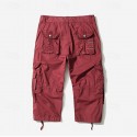 Men's Capri Cargo Shorts Cargo Shorts Shorts Capri Pants Hiking Shorts Leg Drawstring 6 Pocket Plain Comfort Outdoor Daily Going out Fashion Streetwear Black Army Green