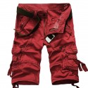 Men's Capri Cargo Shorts Cargo Shorts Shorts Capri Pants Hiking Shorts Leg Drawstring 6 Pocket Plain Comfort Outdoor Daily Going out Fashion Streetwear Black Army Green
