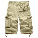 Men's Cargo Shorts Bermuda shorts Work Shorts Hiking Shorts Leg Drawstring Multi Pocket 6 Pocket Plain Knee Length Sports Outdoor Going out Streetwear Classic Black Red