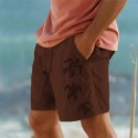 Men's Animal Sea Turtle Shorts Summer Shorts Beach Shorts Mid Waist Hawaiian Casual Outdoor Holiday Going out Drawstring Elastic Waist Print Designer Clothing Apparel