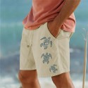 Men's Animal Sea Turtle Shorts Summer Shorts Beach Shorts Mid Waist Hawaiian Casual Outdoor Holiday Going out Drawstring Elastic Waist Print Designer Clothing Apparel