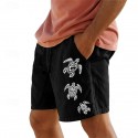Men's Animal Sea Turtle Shorts Summer Shorts Beach Shorts Mid Waist Hawaiian Casual Outdoor Holiday Going out Drawstring Elastic Waist Print Designer Clothing Apparel