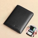 Men's Wallet Credit Card Holder Wallet Leather Outdoor Shopping Daily Large Capacity Waterproof Lightweight Solid Color Black (oil wax first layer cowhide) anti-theft brush Black (vegetable tanned