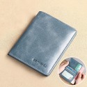 Men's Wallet Credit Card Holder Wallet Leather Outdoor Shopping Daily Large Capacity Waterproof Lightweight Solid Color Black (oil wax first layer cowhide) anti-theft brush Black (vegetable tanned