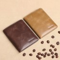 Men's Wallet Credit Card Holder Wallet Leather Outdoor Shopping Daily Large Capacity Waterproof Lightweight Solid Color Black (oil wax first layer cowhide) anti-theft brush Black (vegetable tanned