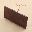 Men's Wallet Credit Card Holder Wallet Leather Outdoor Shopping Daily Large Capacity Waterproof Lightweight Solid Color Black (oil wax first layer cowhide) anti-theft brush Black (vegetable tanned