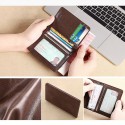 Men's Wallet Credit Card Holder Wallet Leather Outdoor Shopping Daily Large Capacity Waterproof Lightweight Solid Color Black (oil wax first layer cowhide) anti-theft brush Black (vegetable tanned