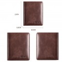 Men's Wallet Credit Card Holder Wallet Leather Outdoor Shopping Daily Large Capacity Waterproof Lightweight Solid Color Black (oil wax first layer cowhide) anti-theft brush Black (vegetable tanned