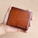 Men's Wallet Credit Card Holder Wallet Leather Outdoor Shopping Daily Large Capacity Waterproof Lightweight Solid Color Retro brown color - 20% off model (first layer of cowhide + Yellow brown - 20