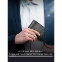 Men's RFID-Blocking Wallet Premium Cowhide Leather with Slim Design, Multiple Card Slots, and Cash Compartment for Travel and Everyday Use Color Black orange