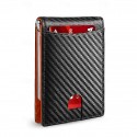 Men's RFID-Blocking Wallet Premium Cowhide Leather with Slim Design, Multiple Card Slots, and Cash Compartment for Travel and Everyday Use Color Black orange