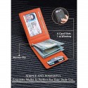 Men's RFID-Blocking Wallet Premium Cowhide Leather with Slim Design, Multiple Card Slots, and Cash Compartment for Travel and Everyday Use Color Black orange