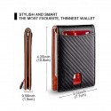 Men's RFID-Blocking Wallet Premium Cowhide Leather with Slim Design, Multiple Card Slots, and Cash Compartment for Travel and Everyday Use Color Black orange