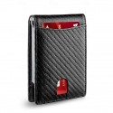 Men's RFID-Blocking Wallet Premium Cowhide Leather with Slim Design, Multiple Card Slots, and Cash Compartment for Travel and Everyday Use Color Black orange
