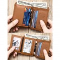 Men's Wallet Credit Card Holder Wallet Leather Cowhide Office Casual Daily Multiple pockets Large Capacity RFID Blocking Solid Color Color rubbing Light Brown Black Brown