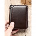 Men's Wallet Credit Card Holder Wallet Leather Cowhide Office Casual Daily Multiple pockets Large Capacity RFID Blocking Solid Color Color rubbing Light Brown Black Brown