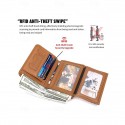 Men's Wallet Credit Card Holder Wallet Leather Cowhide Office Casual Daily Multiple pockets Large Capacity RFID Blocking Solid Color Color rubbing Light Brown Black Brown