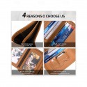 Men's Wallet Credit Card Holder Wallet Leather Cowhide Office Casual Daily Multiple pockets Large Capacity RFID Blocking Solid Color Color rubbing Light Brown Black Brown
