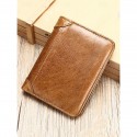 Men's Wallet Credit Card Holder Wallet Leather Cowhide Office Casual Daily Multiple pockets Large Capacity RFID Blocking Solid Color Color rubbing Light Brown Black Brown
