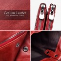 Men's Wallet Credit Card Holder Wallet Leather Cowhide Office Shopping Daily Rivet Zipper Large Capacity RFID Blocking Solid Color Black Red Brown