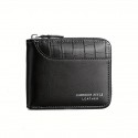 Men's Faux Leather Bifold Wallet Vintage Style Zipper Coin Purse with Card Slots, Compact Design for Business & Casual Use
