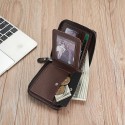 Men's Faux Leather Bifold Wallet Vintage Style Zipper Coin Purse with Card Slots, Compact Design for Business & Casual Use