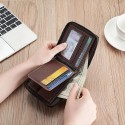 Men's Faux Leather Bifold Wallet Vintage Style Zipper Coin Purse with Card Slots, Compact Design for Business & Casual Use