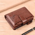 Men's Vintage Faux Leather Wallet - Bifold with Zipper, Multi-Card Slots, RFID Blocking, and Secure Snap Closure
