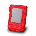 Men's Women's Wallet Credit Card Holder Wallet PU Leather Outdoor Shopping Daily Zipper Large Capacity Lightweight Durable Solid Color Black Red Navy Blue