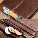 Men's Vintage Brown Genuine Leather RFID Blocking Bifold Wallet with Multiple Card Slots - Classic Slim Design
