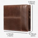 Men's Vintage Brown Genuine Leather RFID Blocking Bifold Wallet with Multiple Card Slots - Classic Slim Design