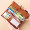 Men's Genuine Leather Long Wallet Vintage Bifold Clutch with Card Slots & Coin Pocket for Business & Casual Use