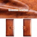 Men's Genuine Leather Long Wallet Vintage Bifold Clutch with Card Slots & Coin Pocket for Business & Casual Use