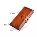 Men's Genuine Leather Long Wallet Vintage Bifold Clutch with Card Slots & Coin Pocket for Business & Casual Use