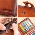 Men's Genuine Leather Long Wallet Vintage Bifold Clutch with Card Slots & Coin Pocket for Business & Casual Use