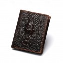 Men's Genuine Leather Wallet with Crocodile Head Design Stylish and Durable, RFID Protection, Multiple Card Slots, Ideal for Casual and Formal Occasions