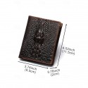 Men's Genuine Leather Wallet with Crocodile Head Design Stylish and Durable, RFID Protection, Multiple Card Slots, Ideal for Casual and Formal Occasions