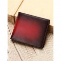 Men's RFID Blocking Genuine Leather Wallet Slim Bifold Design with Gradient Finish,  Premium Cowhide, Available in Brown, Red, and Black