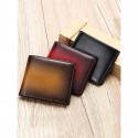 Men's RFID Blocking Genuine Leather Wallet Slim Bifold Design with Gradient Finish,  Premium Cowhide, Available in Brown, Red, and Black