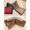 Men's RFID Blocking Genuine Leather Wallet Slim Bifold Design with Gradient Finish,  Premium Cowhide, Available in Brown, Red, and Black