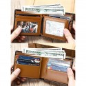 Men's RFID Blocking Genuine Leather Wallet Slim Bifold Design with Gradient Finish,  Premium Cowhide, Available in Brown, Red, and Black