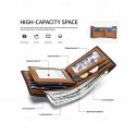 Men's RFID Blocking Genuine Leather Wallet Slim Bifold Design with Gradient Finish,  Premium Cowhide, Available in Brown, Red, and Black