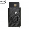 Men's RFID-Blocking Carbon Fiber Wallet with Card Holder & Airtag Ring Sleek, Secure, and Stylish for Daily Use and Travel
